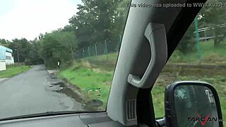 i'm picked up blondie moaning loud riding doggy in public car backseat