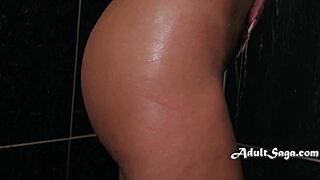 Matthew Meier surprises blonde milf Shalina Devine in the shower