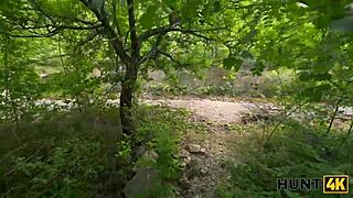 Slutty brunette takes stranger's anal pounding outdoors!