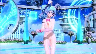 hatsune miku's big tits goddess slips rabbit toy into nude ass mod