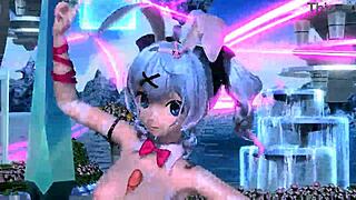 hatsune miku's big tits goddess slips rabbit toy into nude ass mod