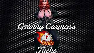 Granny jeannie licks dick missionary creampie orgasms big tits mature pussy