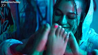 Lesbian Friend's Feet and Pussy Tickled Raw