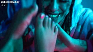 Lesbian Friend's Feet and Pussy Tickled Raw