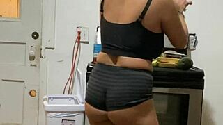 anna maria dances teasing her big tits as sexy dominican milf
