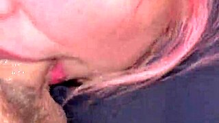 Blowjob Close-Up: Sloppy Spit-Filled Deepthroat Gagging and Face-Fucking Domination