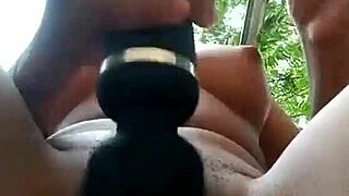 hot latina virgin rubs vibrator deep in shaved wet pussy
