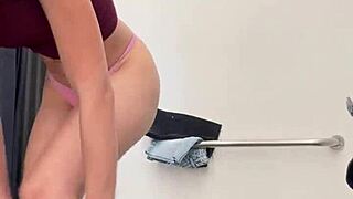 Barely Legal Jasmin Strips in Store Cabin as Shopping Turns Wildly Sexual
