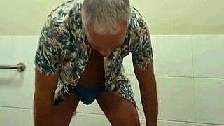 Amateurs sneak into outdoor public toilet