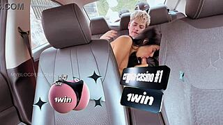 Colombian Prostitute Rides Boyfriend's Cock Cowgirl In Car To Orgasm