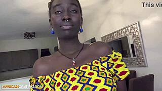 Yo natural tits black milf sucks and fucks big white cock in rough casting pov!
