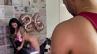 fiesta cumple! 😈 photographer licks pussy then fucks my petite ass pov