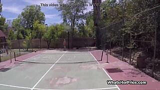 she wraps tennis practice riding cock for cash
