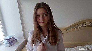 Modest Neighbor Sucks Cock In Lingerie Then Fucks Pov Creampie