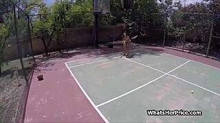 she wraps tennis practice riding cock for cash