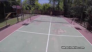 she wraps tennis practice riding cock for cash