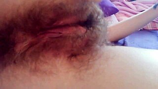 hairy pussy big clit closeup dripping grool wetness