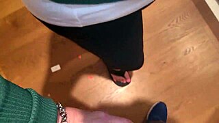 yo this milf slut drinks piss as toilet while trying clothes in mall