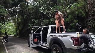 bts sara blonde gets fucked outdoors in suv by stranger 😈🍑💦
