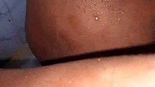 couple enjoys bath time fun with ass licking and panty play in the shower
