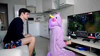 wanna join this hot cosplay fuck right in front of the tv?