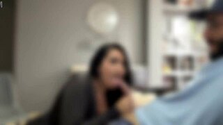 Skinny Colombian Teen Deepthroats Manager's Monster Cock in Office