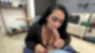 Skinny Colombian Teen Deepthroats Manager's Monster Cock in Office