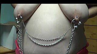wanna see this chained bbw wife with double pierced nipples begging for extreme fat pussy play?