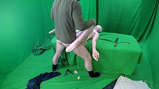 Skinny slut scarlett johnson gags deep on choking cock in pink morph main 2