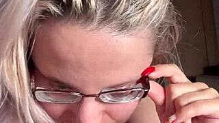 i broke completely under her domination and findom instructions with glasses and lipstick