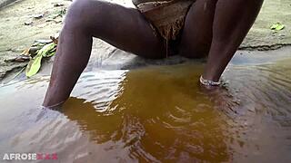 busty african wife shakes big ass outdoors in forest making medicine 🌿🍑