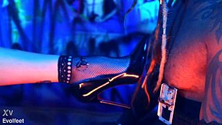she dominates with heels and fierce foot control play