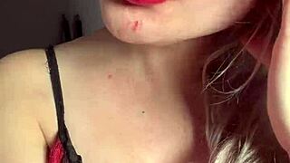 i broke completely under her domination and findom instructions with glasses and lipstick