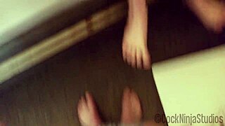 blonde lesbian stepsis begs stepbro to creampie breed her pregnant with toys