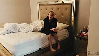 blonde lesbian stepsis begs stepbro to creampie breed her pregnant with toys