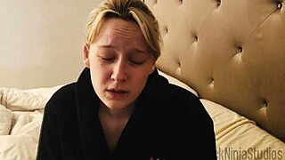 blonde lesbian stepsis begs stepbro to creampie breed her pregnant with toys