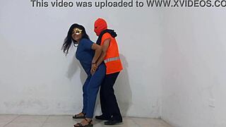 this super hot nurse at the hospital starts sucking and fucking the janitor's cock on the job