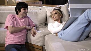 pristine edge's STEPMOM all-nighter: deepthroats stepsons HUGE cock, CUMS on her TITS