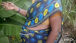 Indian housewife aunty gets fucked outdoors by hubby, anal doggystyle! 🌳🍆💦