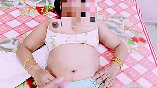 stepson sneaks into bedroom for huge tits indian mother-in-law blowjob with dirty telugu talk fucking