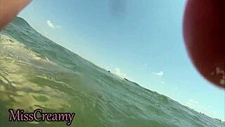 we got caught! teacher handjobs my cock underwater on nude beach... public sex exhibitionist crossdressing orgasm cumshot