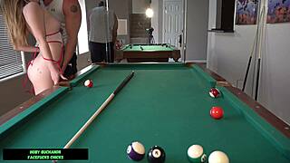 Ever had a tight teen bent over pool table taking rough doggystyle pounding?