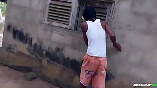 horny ebony neighbor spies on my big cock pussy play wet bed kissing
