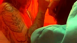 Married woman pulls panties aside in public shows dick pic then sucks in chemical toilet