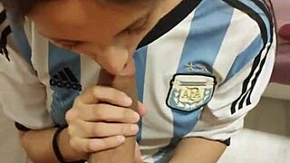 Damn that chileno poundin the big ass argentina so rough n blasts cum all over her face finally!!