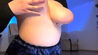 watch her bounce those huge tits while fingering her fat pussy!