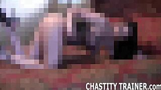 your cock stays bound tight in femdom bondage with toys for a long long time
