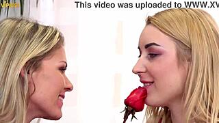 Pissy Valentine's turns hot as Claudia Macc licks Amaris' pussy through pantyhose in steamy girl-on-girl toy play