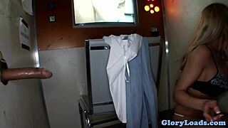 damn this glamour cocksucker gets drilled hard at the gloryhole close-up