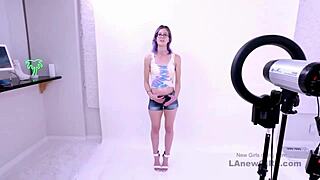 purple haired teen gets fucked hard at modeling casting audition
